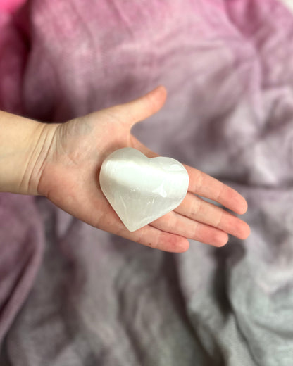 Selenite puffy heart large