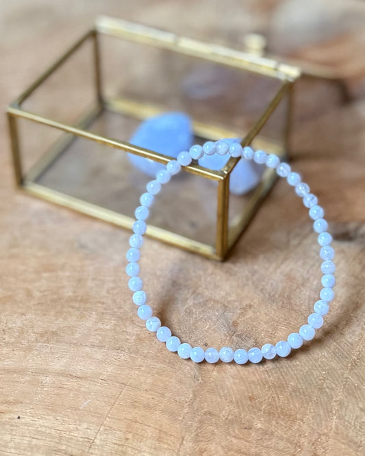 Blue Lace Agaat kralenarmband 4 mm