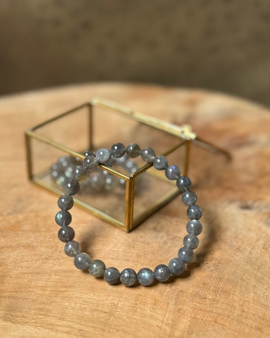 Labradoriet heren kralenarmband 8 mm