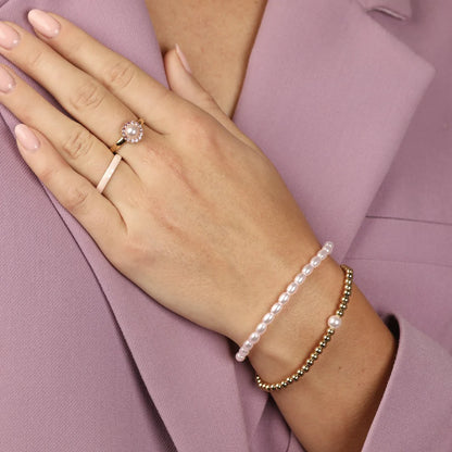Keramiek ring facet geslepen Peach