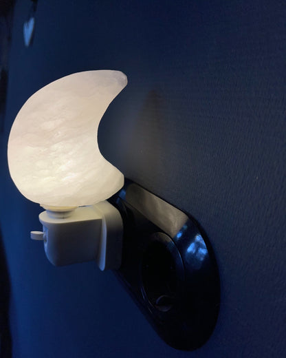 Salt stone night light moon white